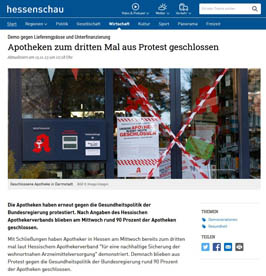 Bericht auf Hessenschau.de vom Protesttag der Apotheker mit meinem Foto ( © HEN-FOTO )