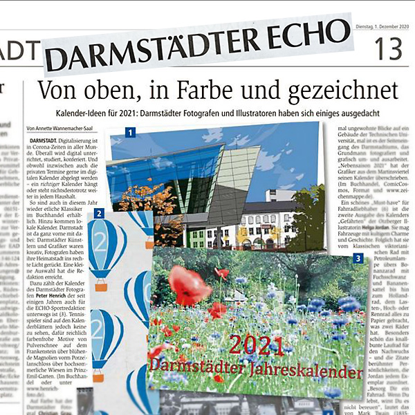 Bericht im Darmstädter Echo über Darmstadt Kalender 2021