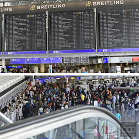 Lange Warteschlangen zu Ferienbeginn am Frankfurter Flughafen - mehr Bilder in meiner Fotogalierie HEN-FOTO