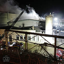 Viel Qualm am Tag nach dem Brand in der Papierfabrik in Darmstadt (© HEN-FOTO)