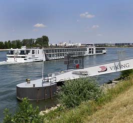 Weiter gesunken ist der Wasserstand auf dem Rhein bei Gernsheim ( © HEN-FOTO )