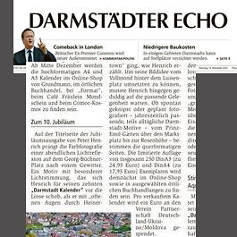 Mein Darmstädter Kalender ist auch im Darmstädter Echo am Dienstag 14.11.2023 beschrieben ( © HEN-FOTO )