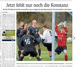 Messel gelingt frühes Tor und damit ein 1:0 Heimsieg gegen Germania Eberstadt - Bericht auf echo-online von Jan Felber und Bild von © HEN-FOTO