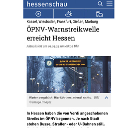 Morgens um 7 Uhr sind die Gleise und Haltestellen leer wie hier am Betriebshof Ost in Frankfurt aufgrund des Warnstreiks im ÖPNV für bessere Arbeitsbedingungen - Veröffentlichung auf hessenschau.de ( © HEN-FOTO )