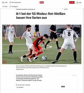Rot-Weiß Darmstadt holt bei SG Modau hohen Auswärtssieg und das Ticket für's Kreispokal-Finale ( © HEN-FOTO )