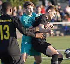 SKG Bickenbach (16.) bezwingt FC Alsbach (17.) in der Fussball Gruppenliga Darmstadt und kann sich im Ligakeller um einen Platz verbessern ( Fotogalerie © HEN-FOTO )