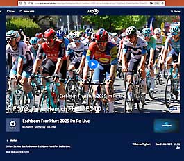 01.05.2025 Radsport Radrennen Radklassiker Eschborn - Frankfurt 2025 UCI World Tour Elite Rennen - nach dem Start - mein Foto in der ARD Mediathek ( Fotogalerie © Peter Henrich / HEN-FOTO )