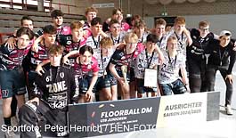 Das Finale der Floorball Deutschen Meisterschaft U19 Junioren gewinnt SG Floor Fighters Chemnitz SC DHfK Leipzig gegen Baltic Storms (Kiel) mit 3:2 (Fotogalerie © Peter Henrich / HEN-FOTO)