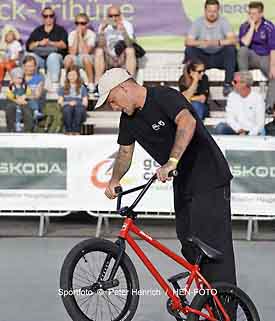 BMX Deutsche Freestyle Meisterschaft 2025 in Park und Flatland im Bikepark Darmstadt - Dustin ALT platziert sich bei Best Combo Flatland vor Chris Böhm und Jan Schmidt (Fotogalerie © Peter Henrich / HEN-FOTO)