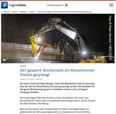 Bericht in der Tagesschau zu den Brückensprengungen (weitere Bilder in der Fotogalerie © Peter Henrich / HEN-FOTO)