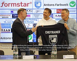 Pressekonferenz bei Germania Eberstadt mit Vorstellung des neuen Cheftrainers Tobias Kempe (2017-2025 SV Darmstadt 98) - (Sportfotografie © Peter Henrich / HEN-FOTO)