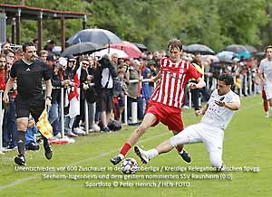 Unentschieden vor 600 Zuschauer in der Kreisoberliga / Kreisliga Relegation zwischen Spvgg. Seeheim-Jugenheim und dem gestern nominierten SSV Raunheim (0:0) (Sportfoto © Peter Henrich / HEN-FOTO)