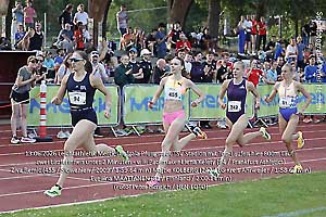 Leichtathletik Merck Laufgala Pfungstadt TSV Stadion 800m Top-Lauf zwei Läuferinnen unter 2 Minuten Pacemaker Elena Kelety - Ziva Remic (1:59.64 min) Majtie KOLBERG (1:58.67 Min) Eveliina MÄÄTTÄNEN (2:00.14 min) (Foto © Peter Henrich)